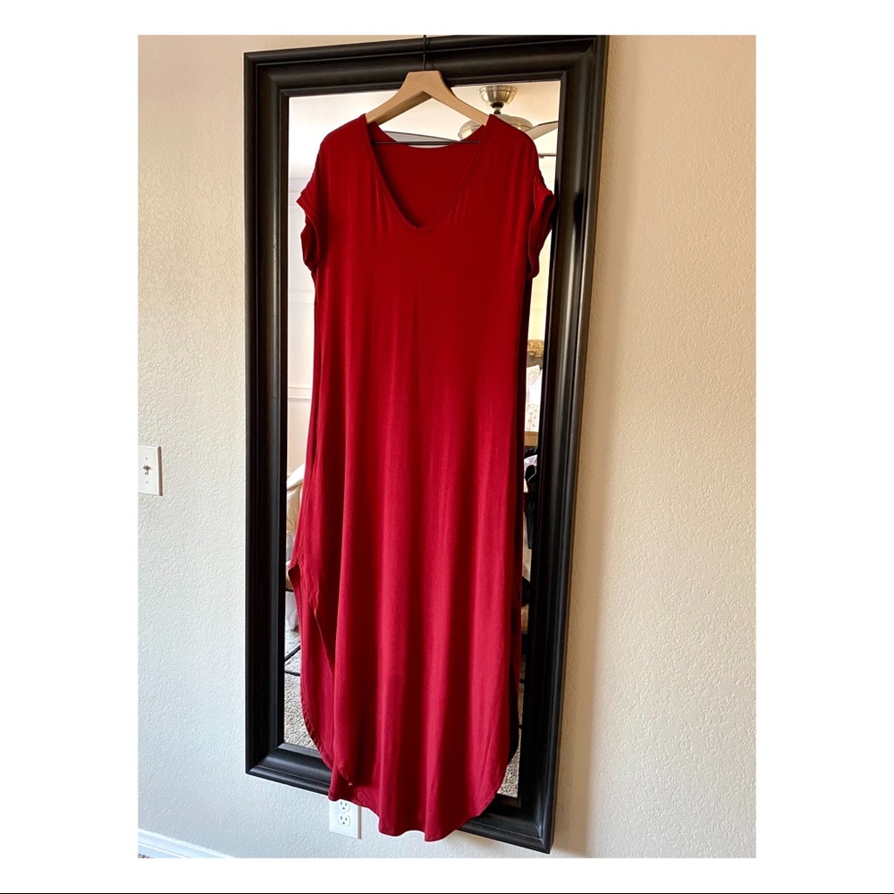 Crimson maxi dress